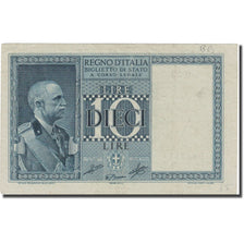Banknote, Italy, 10 Lire, 1939, 1939, KM:25a, VF(20-25)