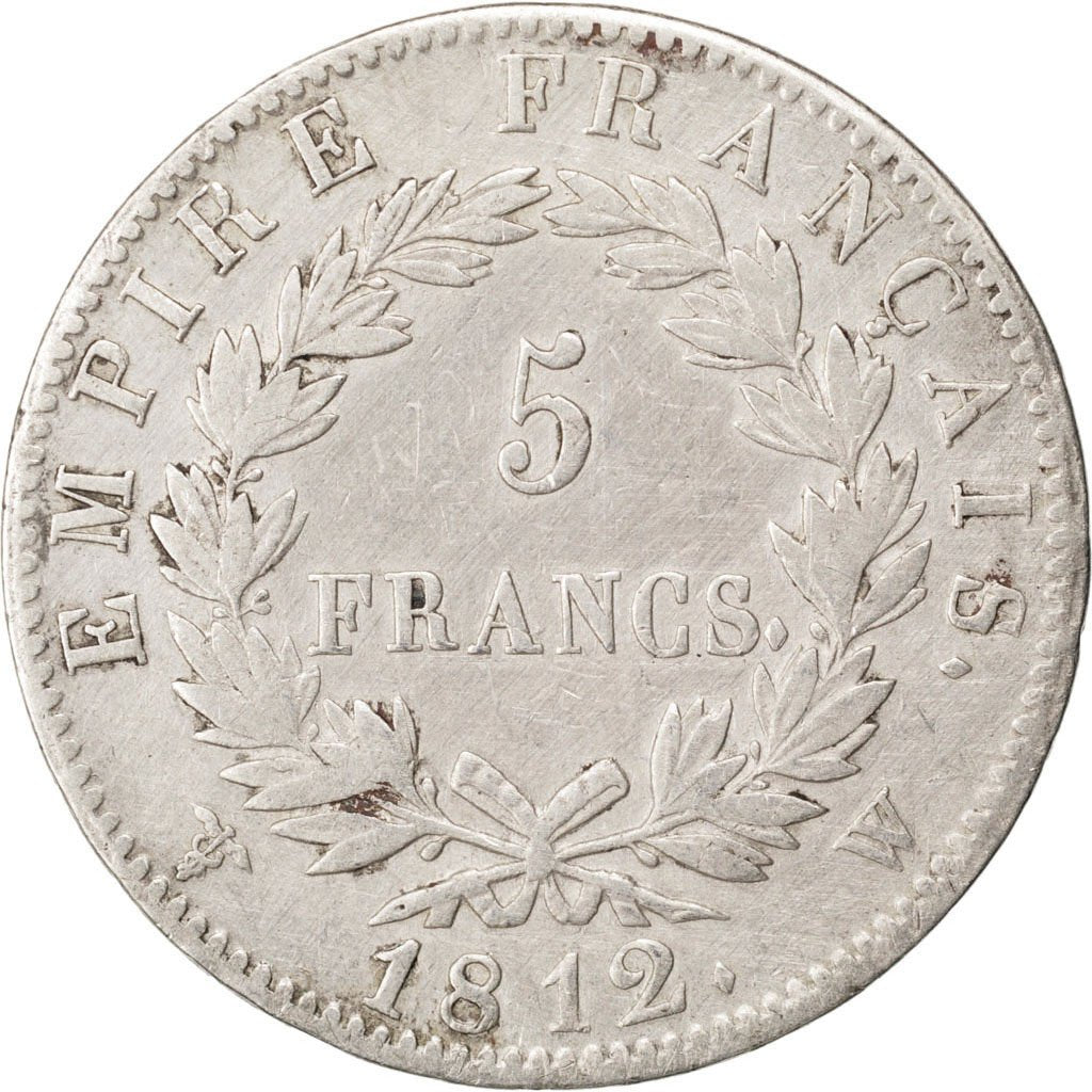 FRANCE, Napoléon I, 5 Francs, 1812, Lille, KM #694.16, VF(30-35), Silver, Gadour