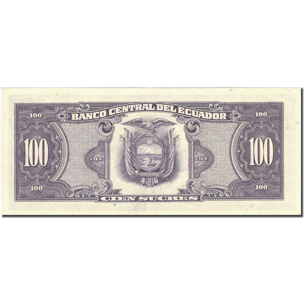 Banknot, Ekwador, 100 Sucres, 1990, 1990-04-20, KM:123, AU(50-53)