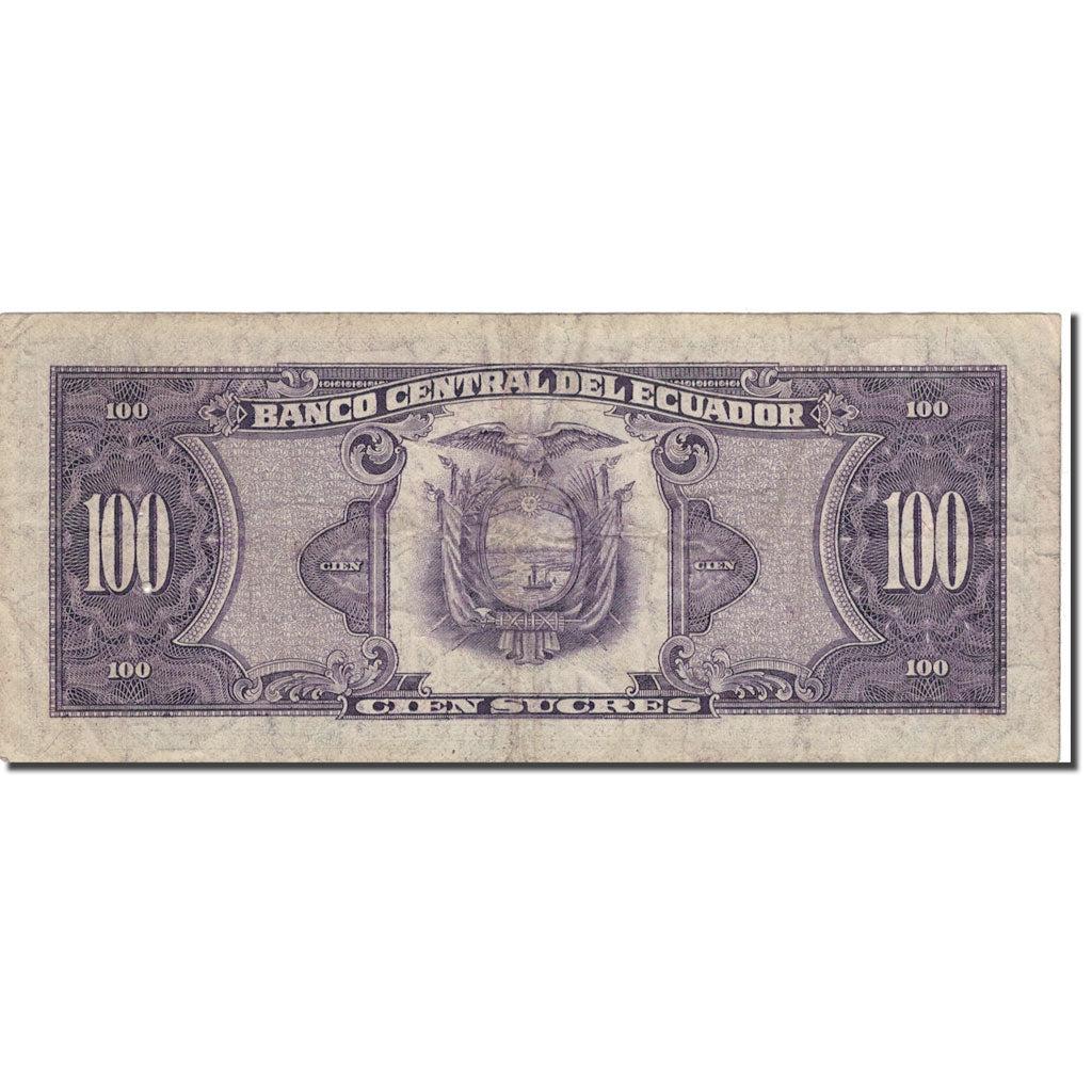 Banknote, Ecuador, 100 Sucres, 1986, 1986-04-29, KM:123, VF(20-25)