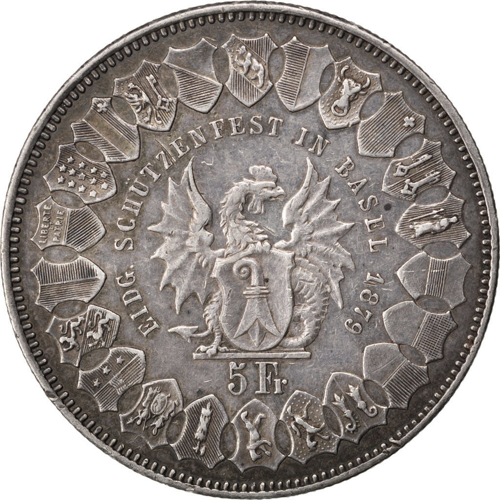 Moneta, Svizzera, 5 Francs, 1879, BB, Argento, KM:S14