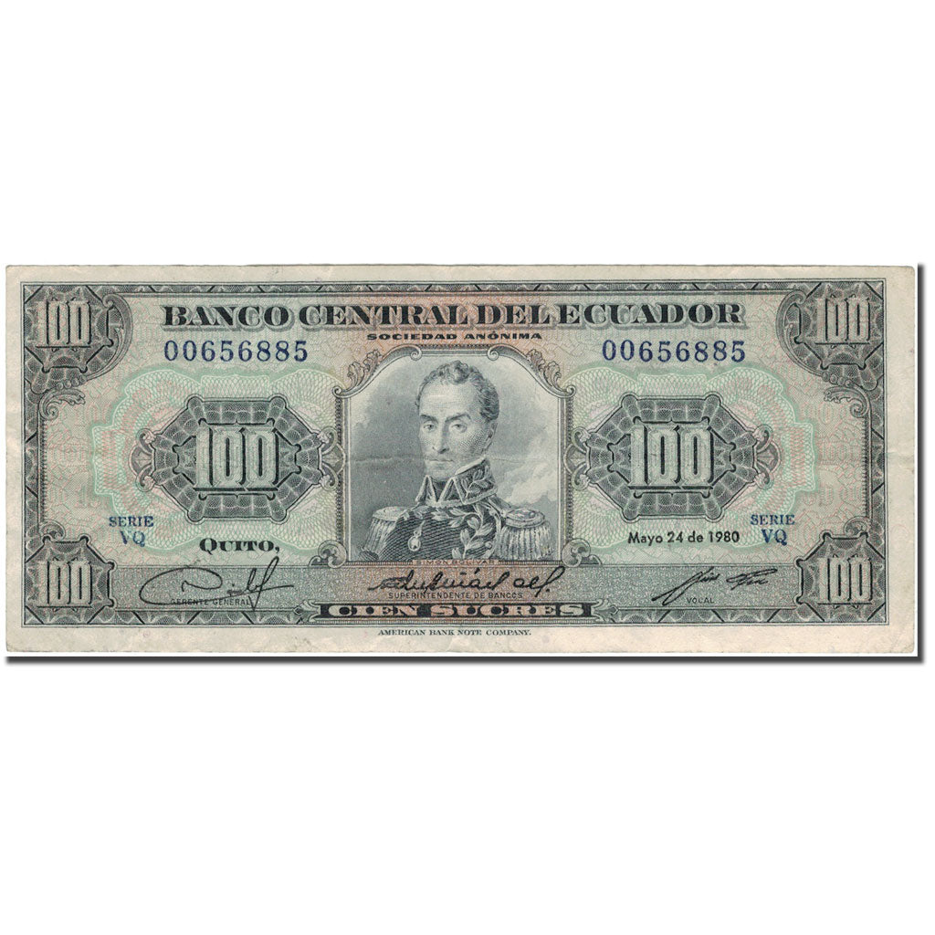 Banknote, Ecuador, 100 Sucres, 1980, 1980-05-24, KM:112a, VF(30-35)