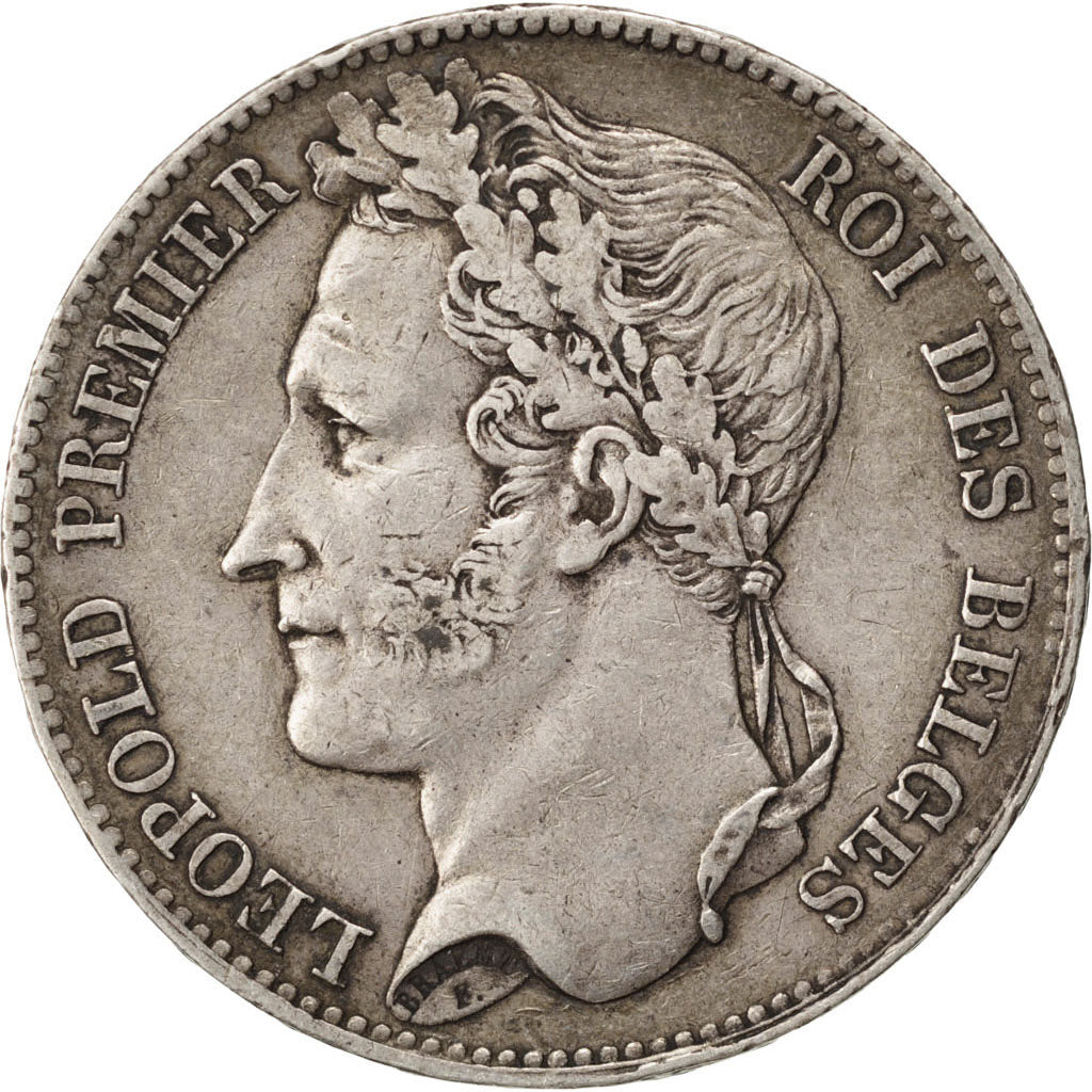 BELGIUM, 5 Francs, 5 Frank, 1847, KM #3.2, EF(40-45), Silver, 24.90