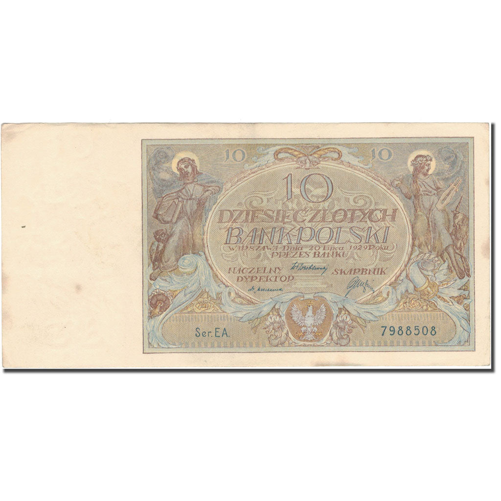 Banknote, Poland, 10 Zlotych, 1929, 1929-07-20, KM:69, VF(30-35)