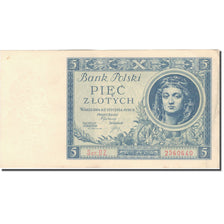 Banconote, Polonia, 5 Zlotych, 1930, 1930-01-02, KM:72, MB+
