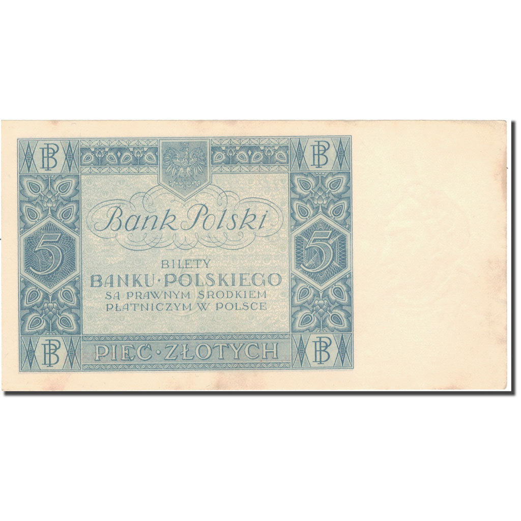 Banknote, Poland, 5 Zlotych, 1930, 1930-01-02, KM:72, VF(30-35)