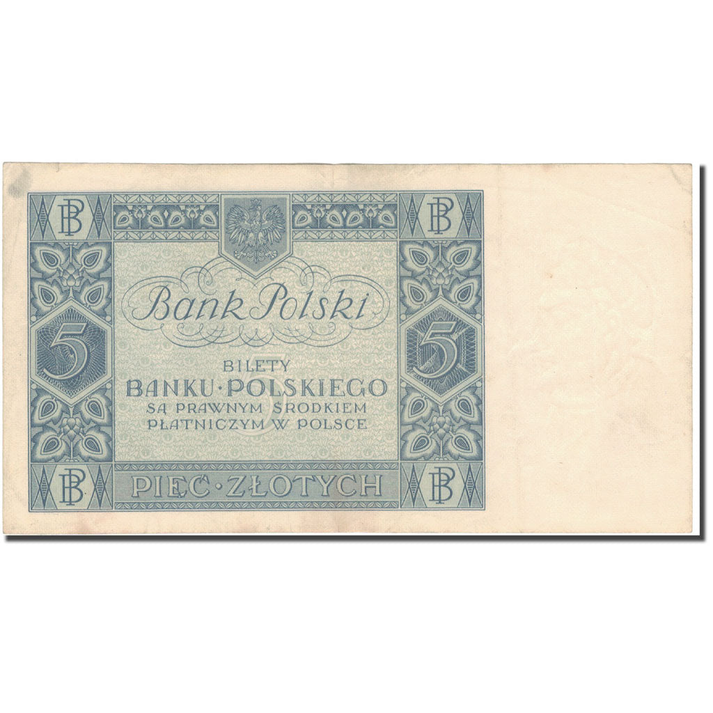 Banknote, Poland, 5 Zlotych, 1930, 1930-01-02, KM:72, VF(30-35)