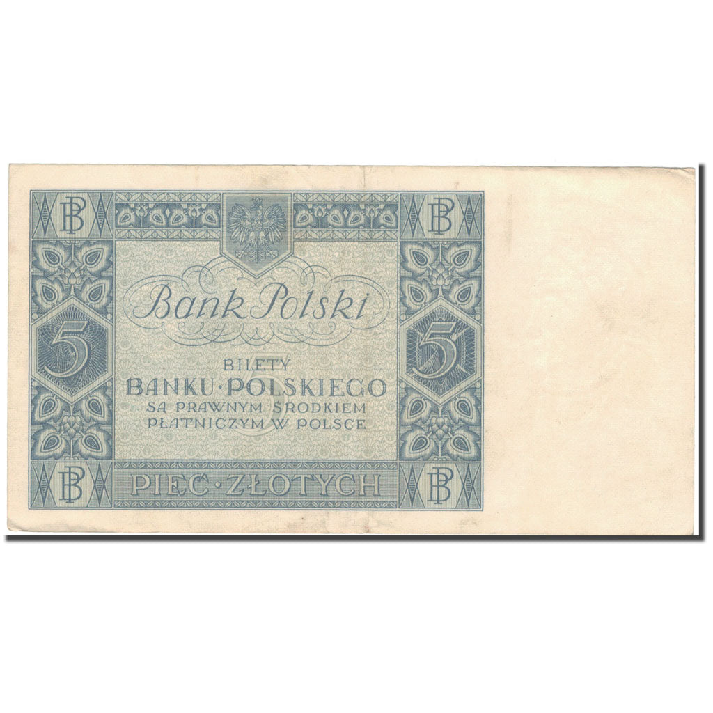 Banknote, Poland, 5 Zlotych, 1930, 1930-01-02, KM:72, VF(30-35)