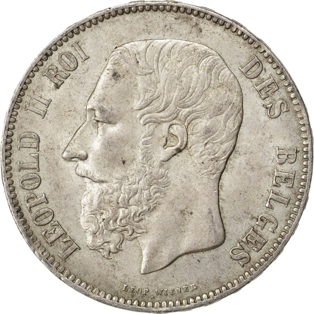 Münze, Belgien, Leopold II, 5 Francs, 5 Frank, 1873, VZ, Silber, KM:24