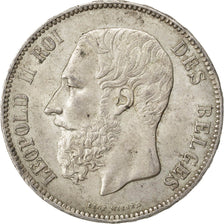 Münze, Belgien, Leopold II, 5 Francs, 5 Frank, 1873, VZ, Silber, KM:24