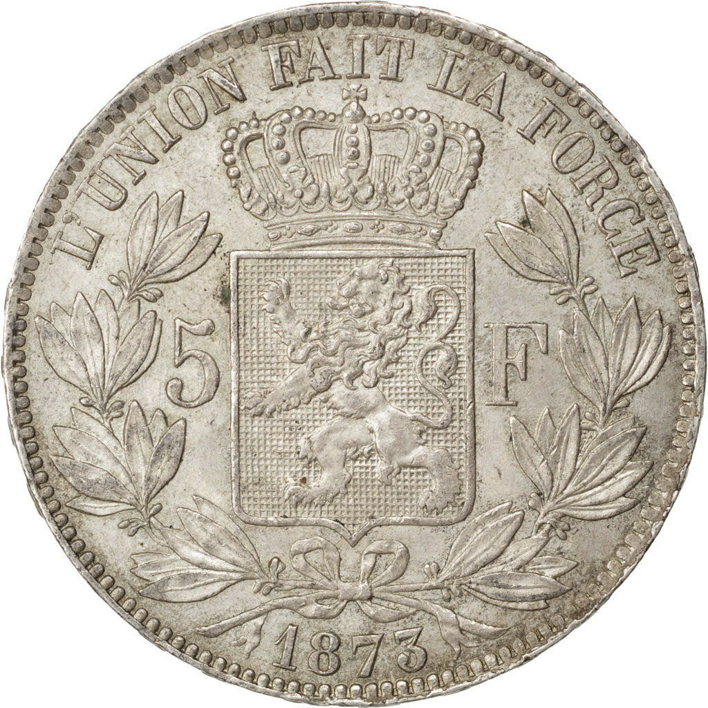 Münze, Belgien, Leopold II, 5 Francs, 5 Frank, 1873, VZ, Silber, KM:24