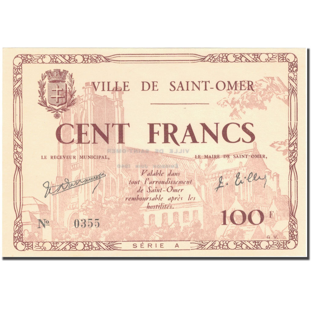 France, Saint-Omer, 100 Francs, 1940, UNC(65-70)
