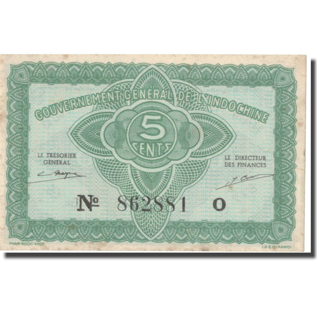 Banknote, FRENCH INDO-CHINA, 5 Cents, KM:88b, EF(40-45)