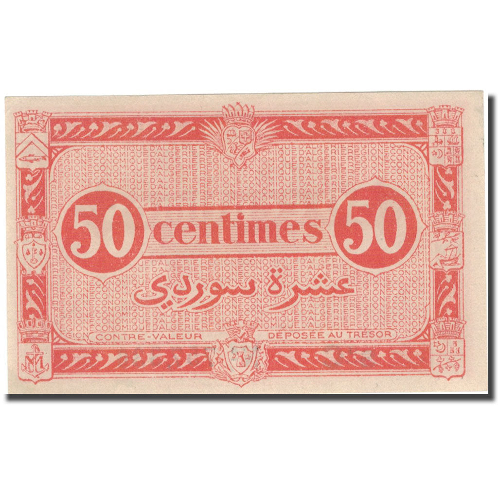 Billet, Algeria, 50 Centimes, 1944, 1944-01-31, KM:100, TTB+