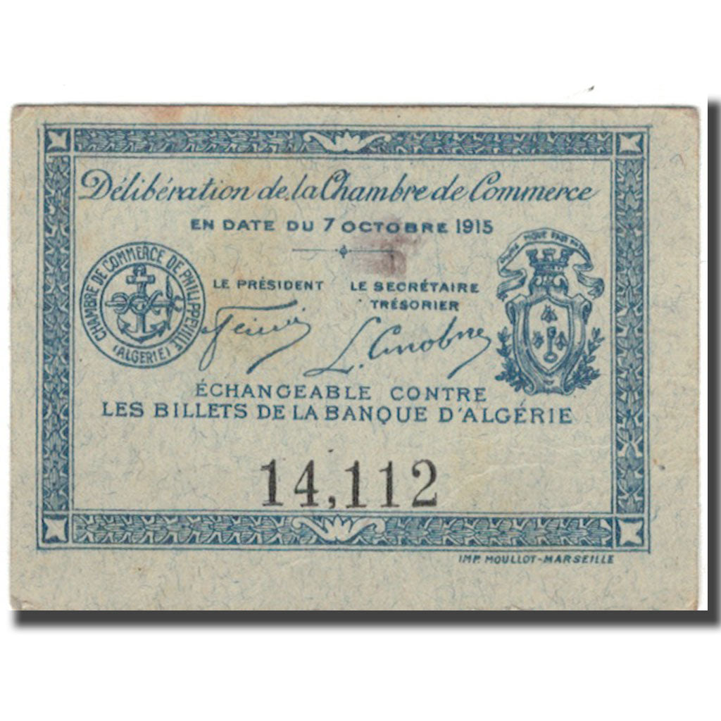 Banknote, Algeria, 10 Centimes, 1915, 1915-10-07, EF(40-45)