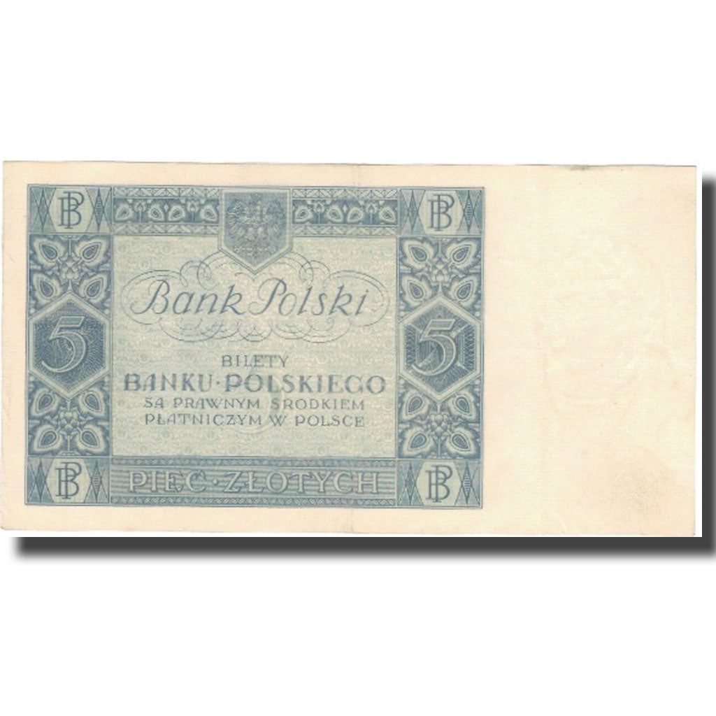 Banconote, Polonia, 5 Zlotych, 1930, 1930-01-02, KM:72, MB