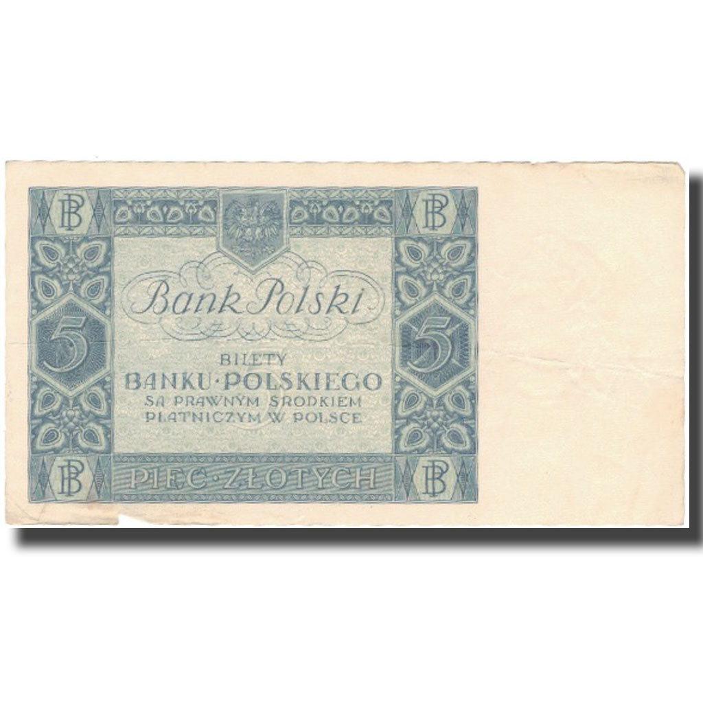 Banknote, Poland, 5 Zlotych, 1930, 1930-01-02, KM:72, VF(20-25)