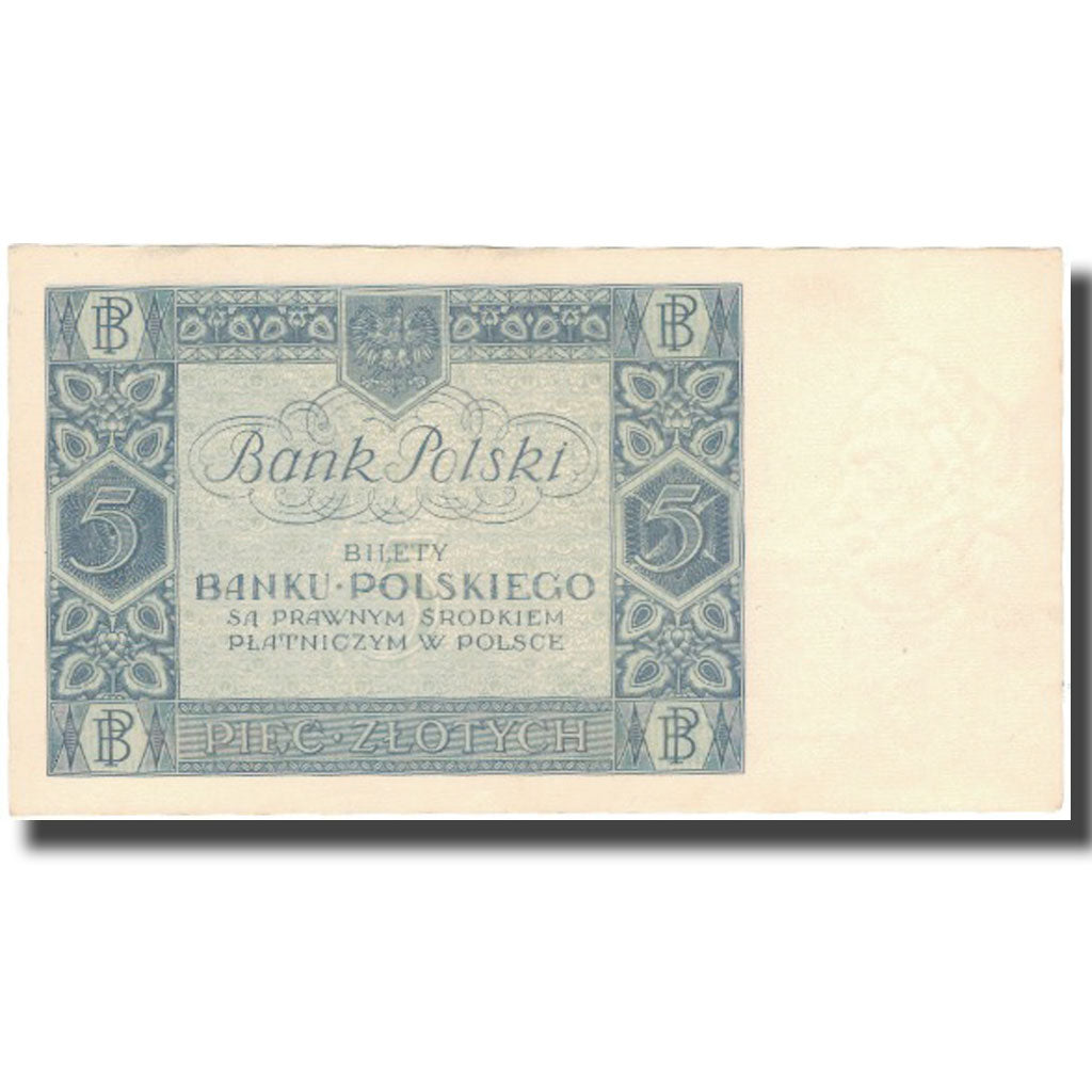 Banconote, Polonia, 5 Zlotych, 1930, 1930-01-02, KM:72, MB