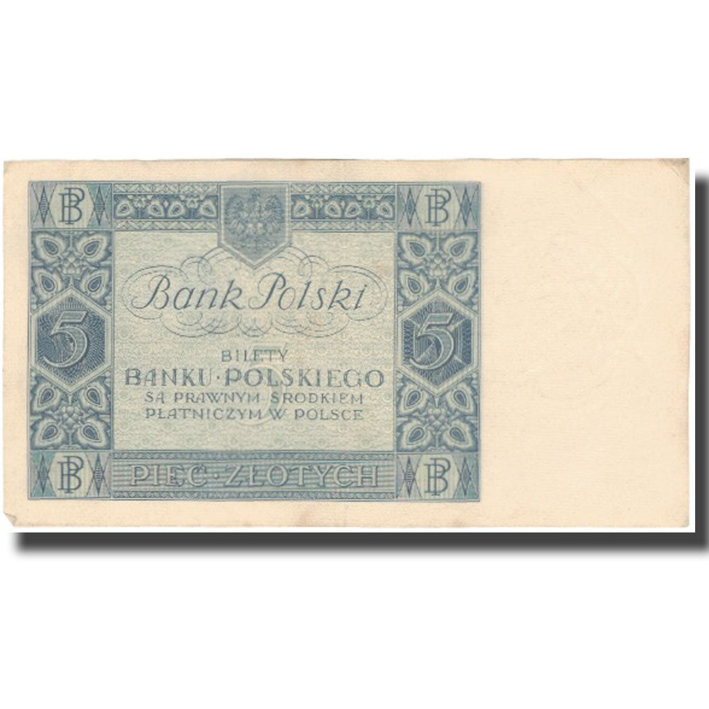 Banknote, Poland, 5 Zlotych, 1930, 1930-01-02, KM:72, VF(20-25)