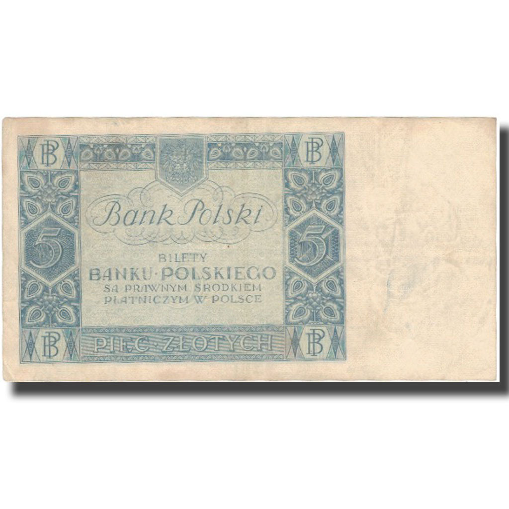 Banknote, Poland, 5 Zlotych, 1930, 1930-01-02, KM:72, VF(20-25)