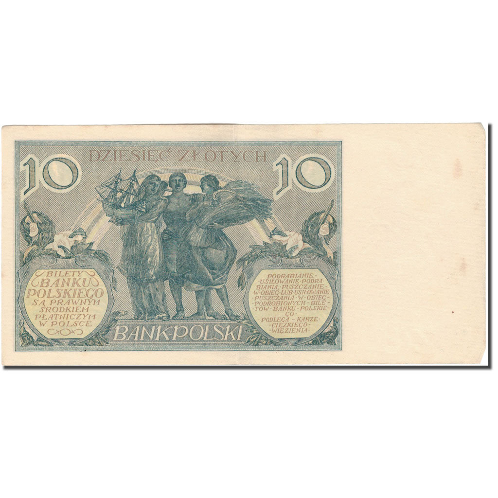 Banconote, Polonia, 10 Zlotych, 1929, 1929-07-20, KM:69, MB