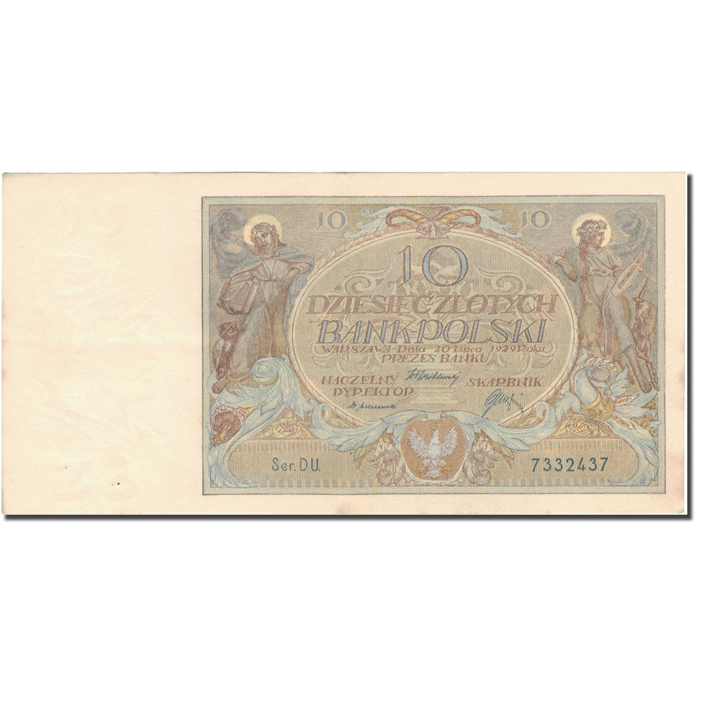 Nota, Polónia, 10 Zlotych, 1929, 1929-07-20, KM:69, VF(20-25)