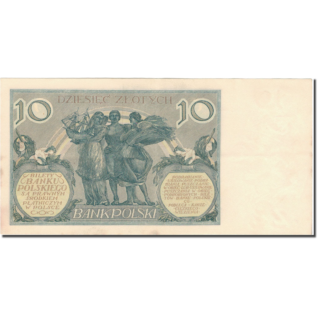 Nota, Polónia, 10 Zlotych, 1929, 1929-07-20, KM:69, VF(20-25)