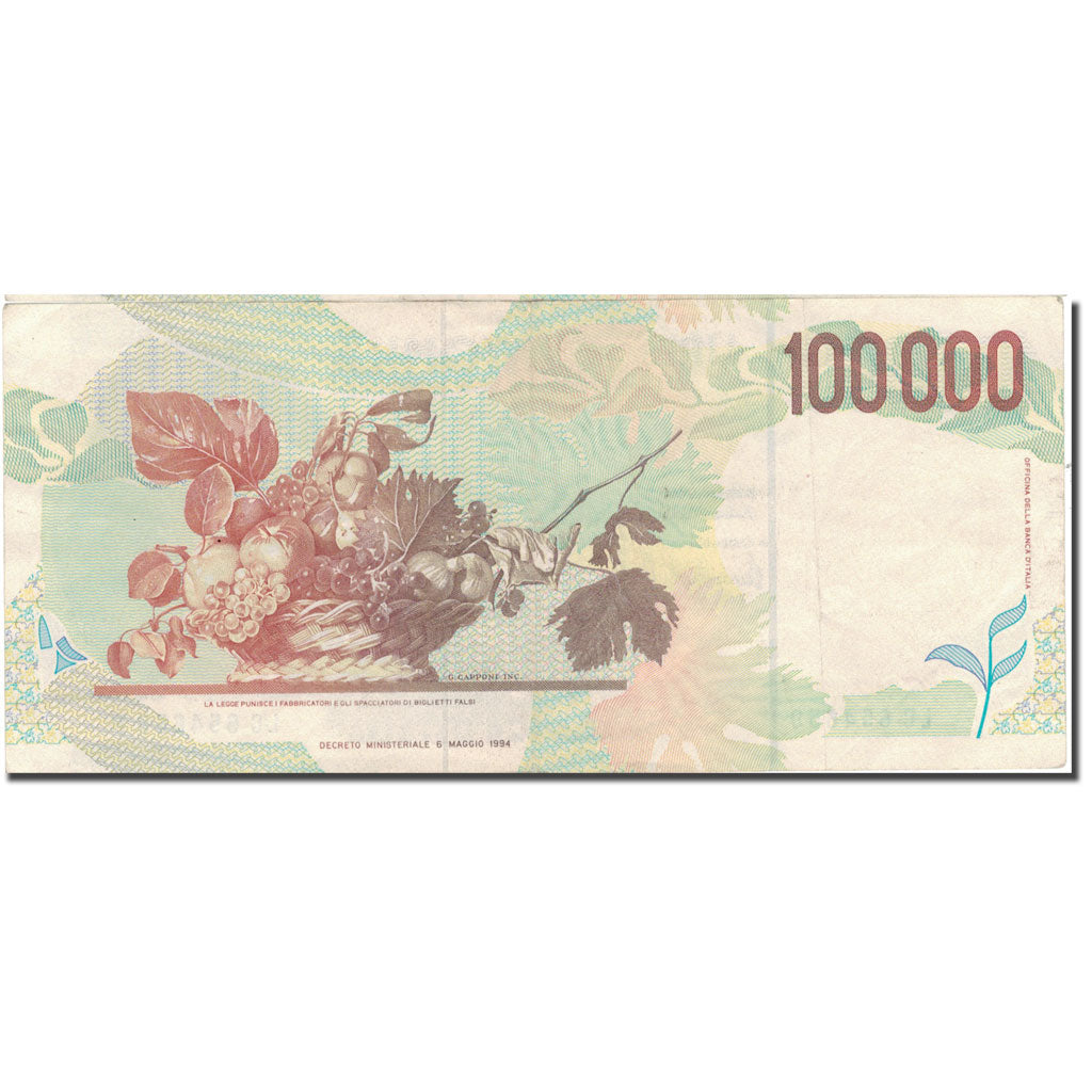 Banknote, Italy, 100,000 Lire, 1994, 1994-05-06, KM:117a, EF(40-45)