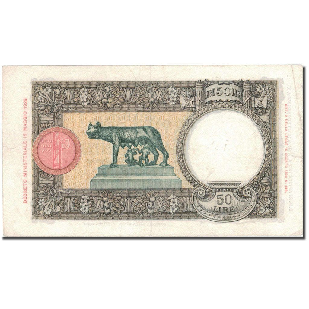 Banknote, Italy, 50 Lire, 1933, 1933-10-11, KM:54a, VF(30-35)