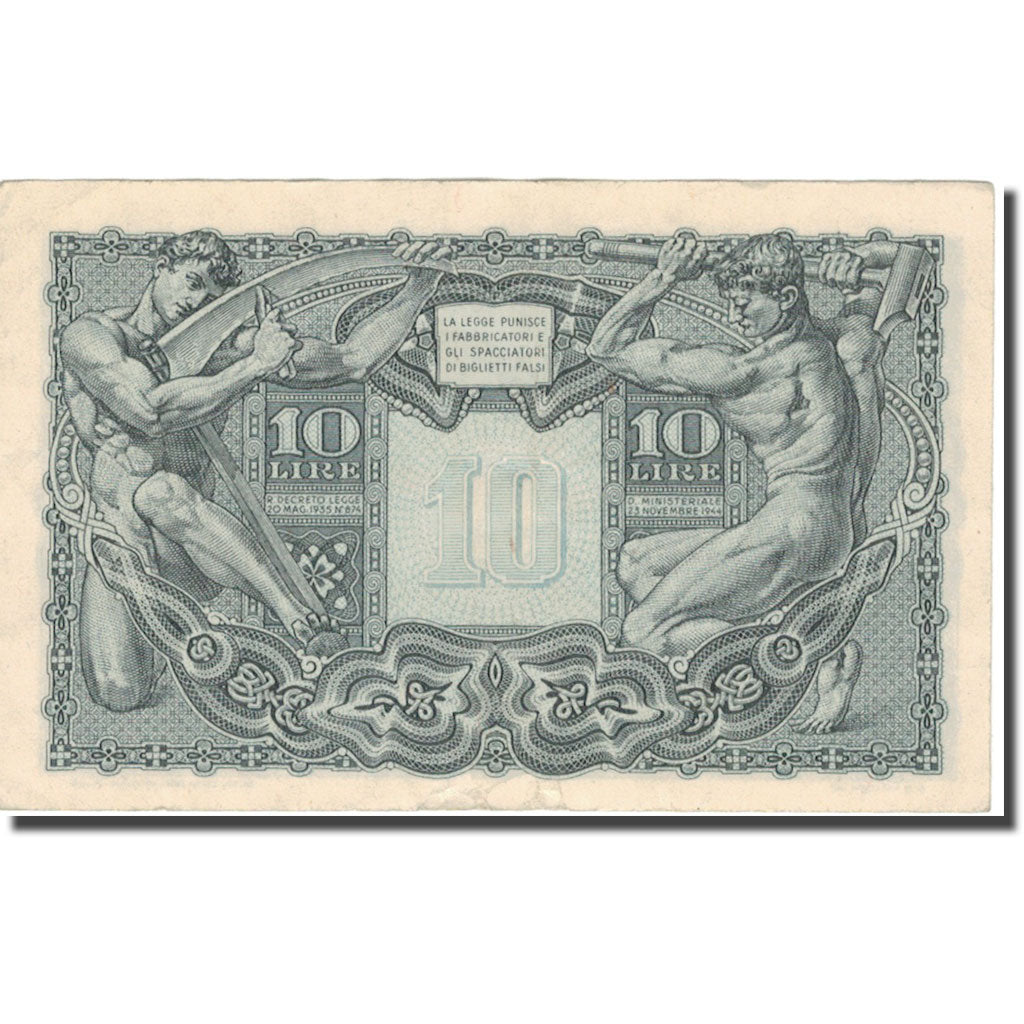 Banknote, Italy, 10 Lire, 1944, 1944-11-23, KM:32c, EF(40-45)