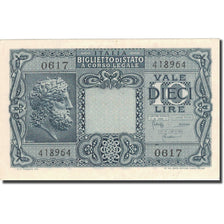 Banknote, Italy, 10 Lire, 1944, 1944-11-23, KM:32c, AU(50-53)