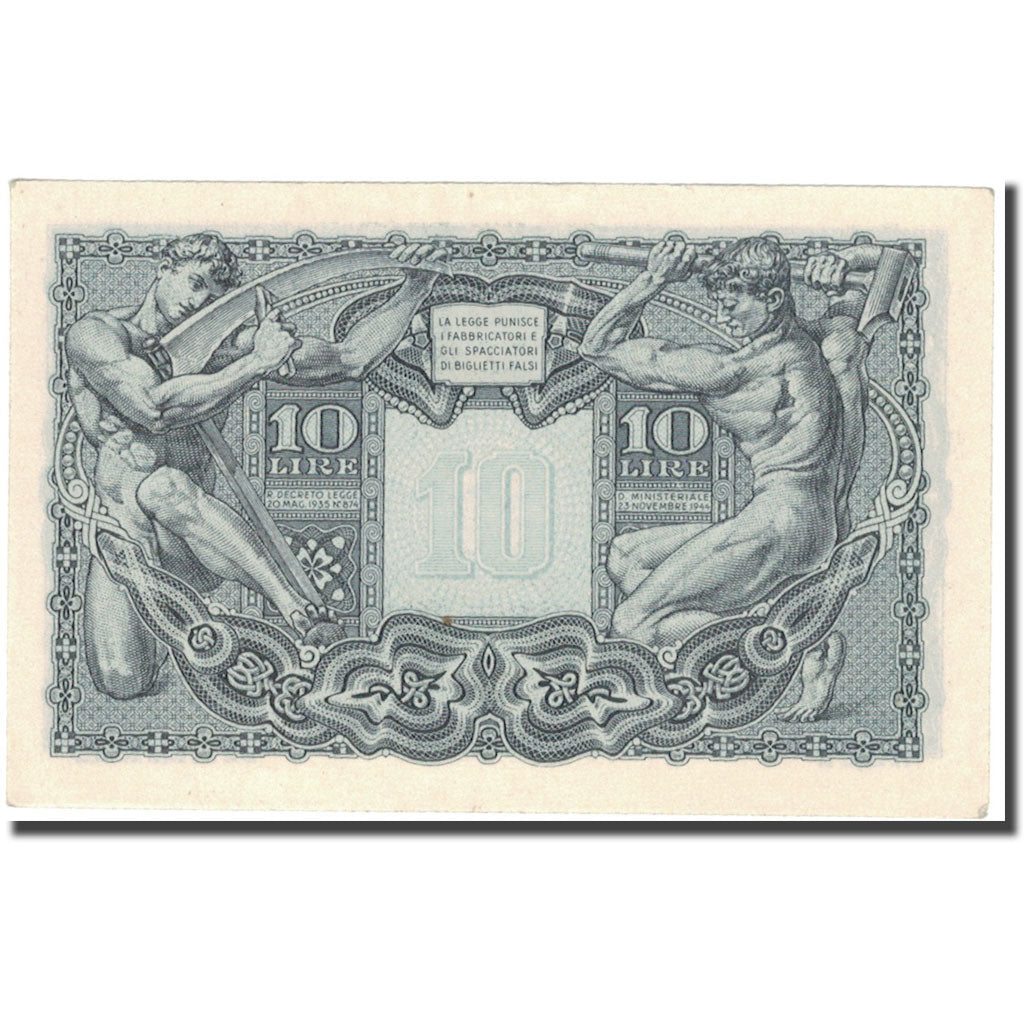 Banknote, Italy, 10 Lire, 1944, 1944-11-23, KM:32c, AU(50-53)