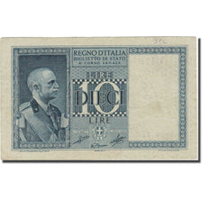 Banknote, Italy, 10 Lire, 1939, 1939, KM:25b, VF(20-25)