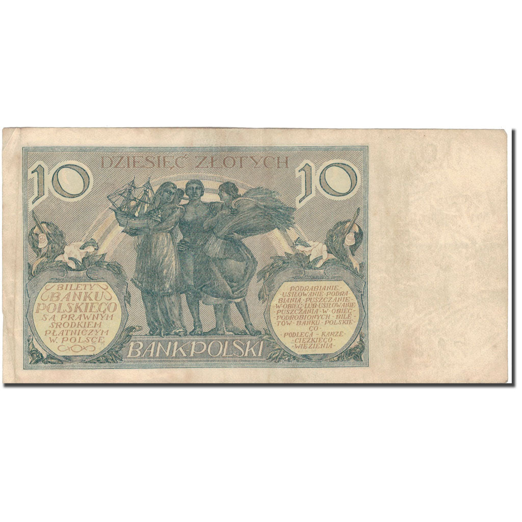 Geldschein, Polen, 10 Zlotych, 1929, 1929-07-20, KM:69, S
