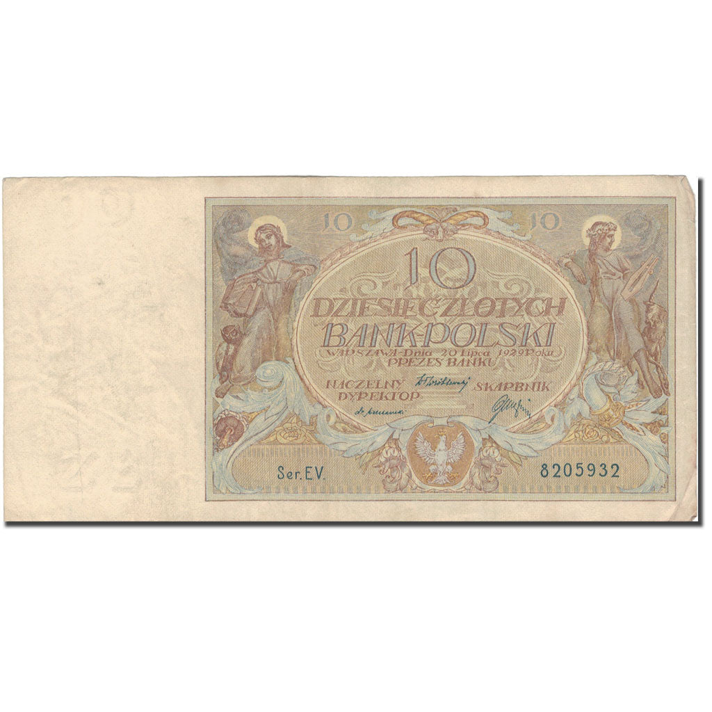Banknote, Poland, 10 Zlotych, 1929, 1929-07-20, KM:69, VF(20-25)