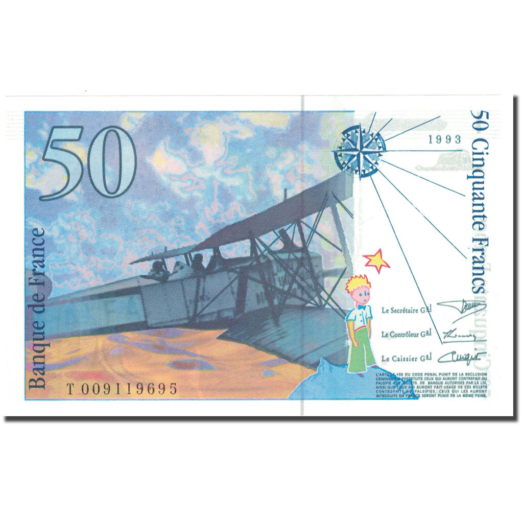 Francia, 50 Francs, St Exupéry, 1993, 1993, FDS, Fayette:72.2, KM:157b