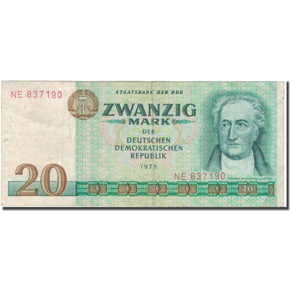 Banknote, Germany - Democratic Republic, 20 Mark, 1975, KM:29b, VF(20-25)