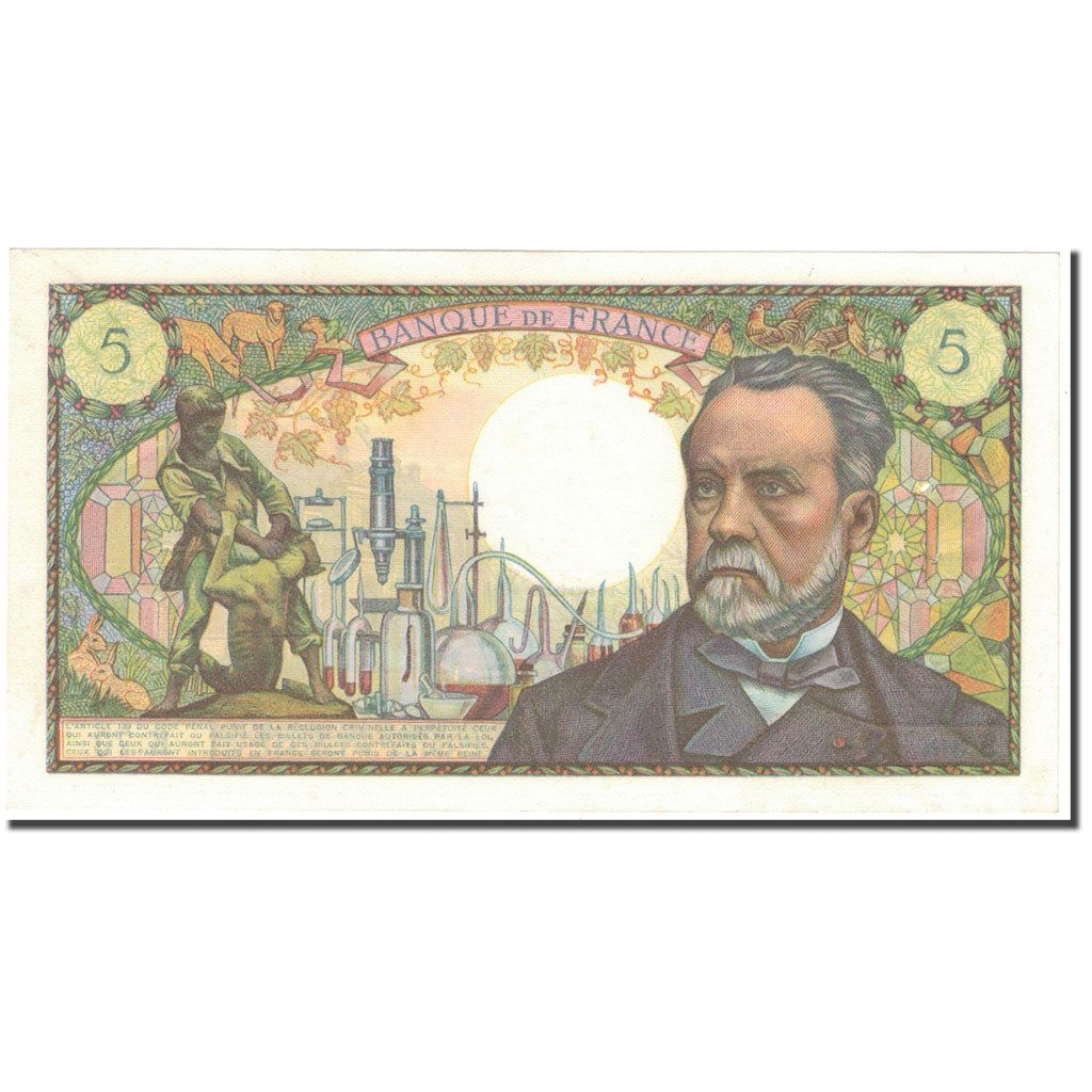 France, 5 Francs, Pasteur, 1968, 1968-04-04, UNC(63), Fayette:61.7, KM:146b