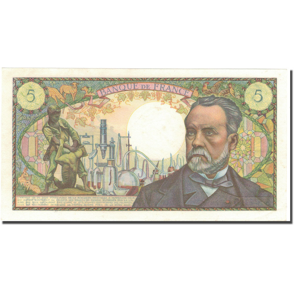 France, 5 Francs, Pasteur, 1968, 1968-04-04, UNC(63), Fayette:61.7, KM:146b