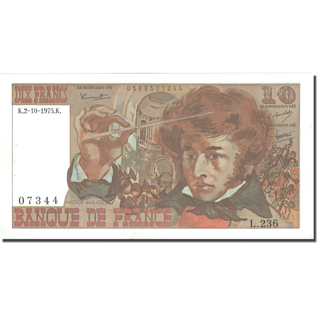 Francia, 10 Francs, 1975, 1975-10-02, SPL-, Fayette:63.13, KM:150b
