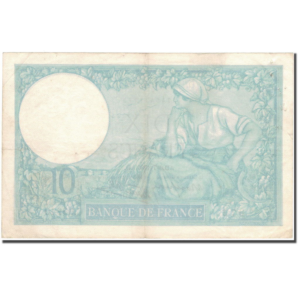 France, 10 Francs, Minerve, 1939, platet strohl, 1939-07-06, VF(20-25)