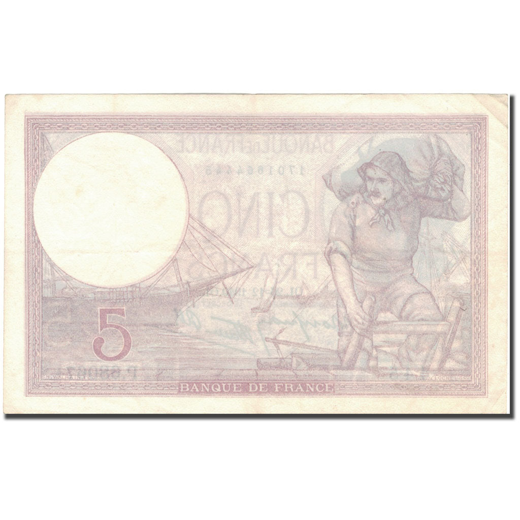 Francia, 5 Francs, Violet, 1940, 1940-12-26, BB, Fayette:04.18, KM:83