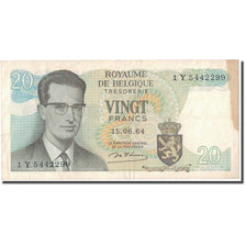 Banknot, Belgia, 20 Francs, 1964, 1964-06-15, KM:138, VF(20-25)