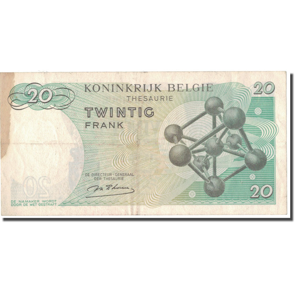 Banknot, Belgia, 20 Francs, 1964, 1964-06-15, KM:138, VF(20-25)