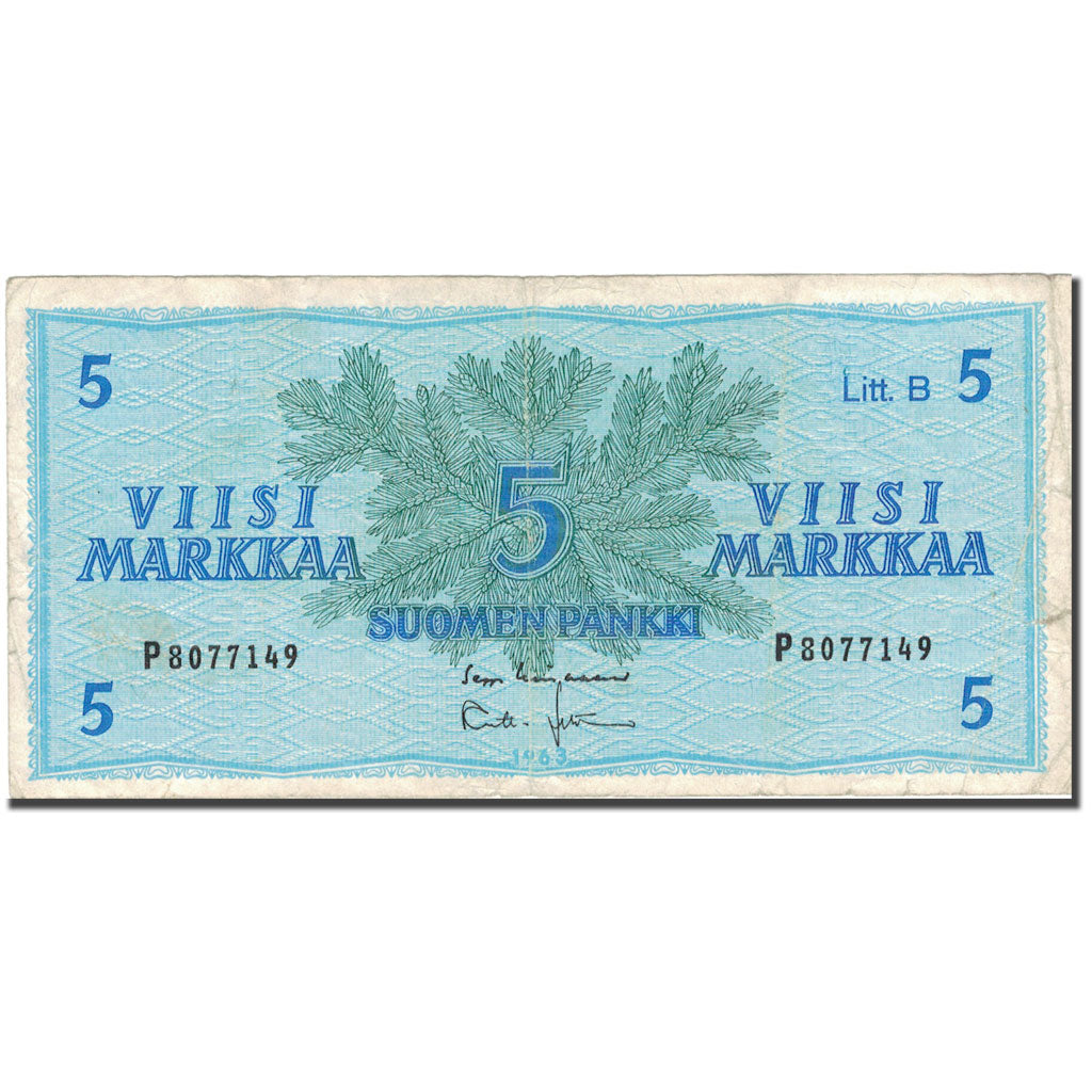 Geldschein, Finnland, 5 Markkaa, 1963, KM:106Aa, S