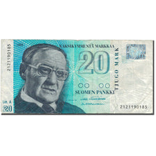 Banknote, Finland, 20 Markkaa, 1993, 1993, KM:123, F(12-15)