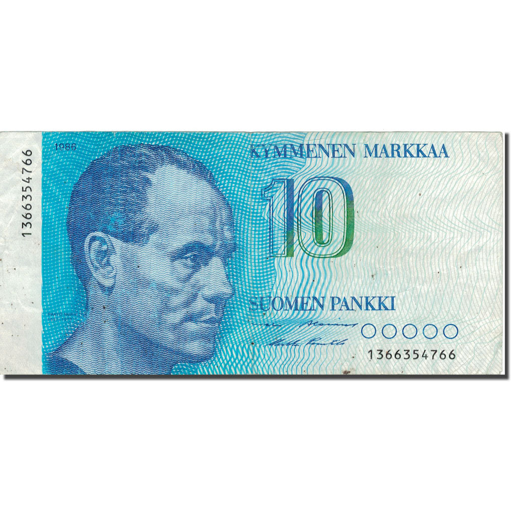 Banconote, Finlandia, 10 Markkaa, 1986, 1986, KM:113a, MB