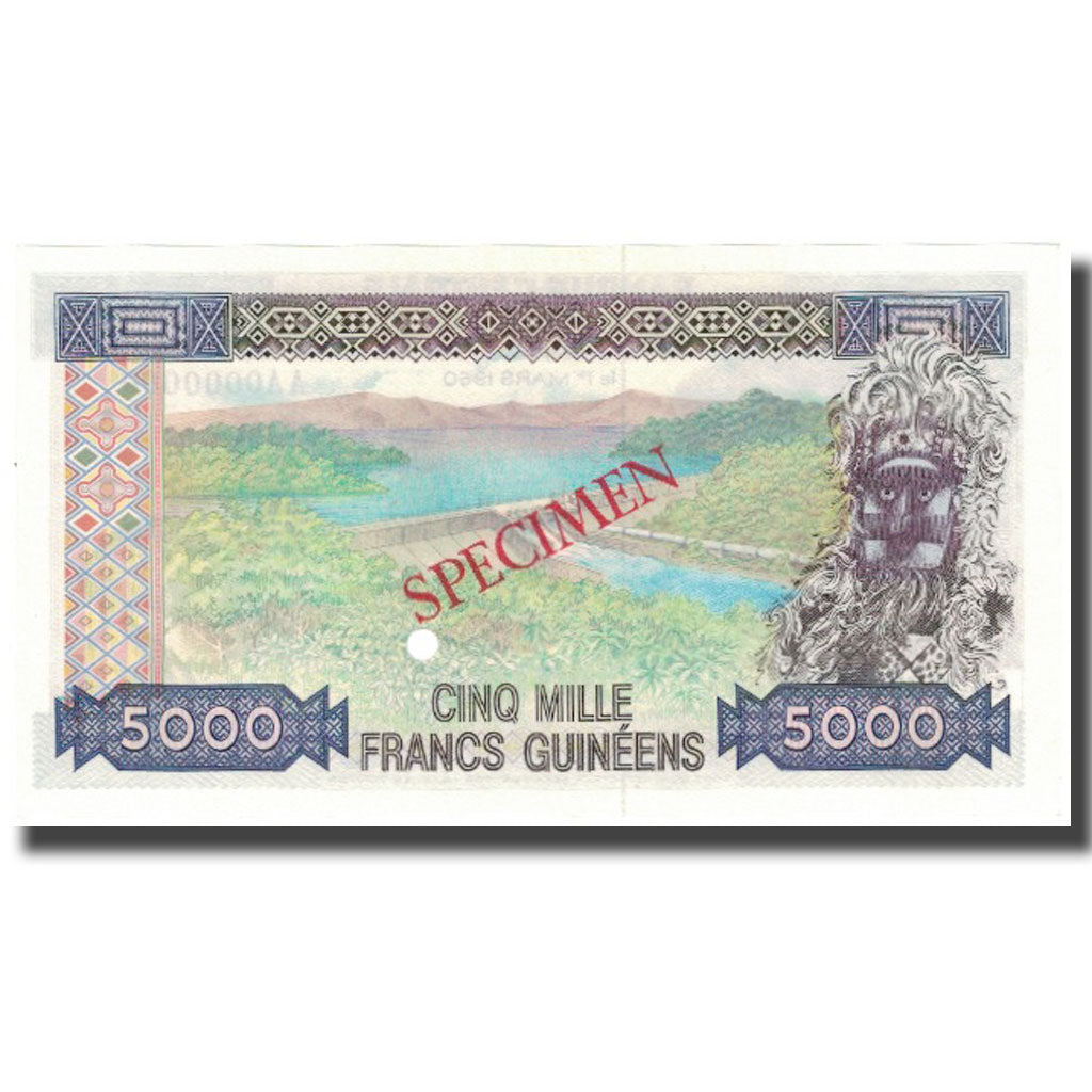 Banknote, Guinea, 5000 Francs, 1960, 1960-03-01, Specimen, KM:15a, UNC(65-70)