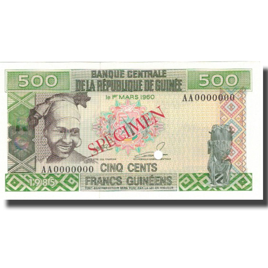 Banknote, Guinea, 500 Francs, 1960, 1960-03-01, Specimen, KM:14s, UNC(65-70)