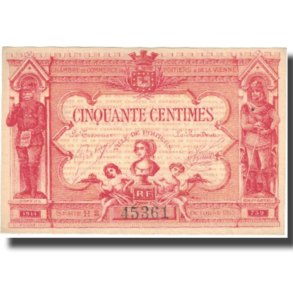 Francia, Poitiers, 50 Centimes, 1917, BB, Pirot:101-8